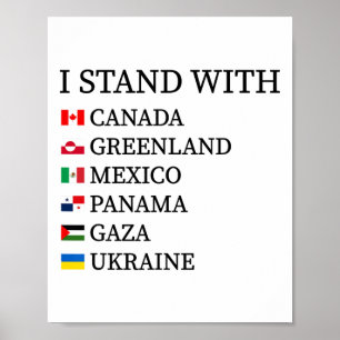 Ich stehe hinter Kanada Grönland Mexiko Panama Gaz Poster