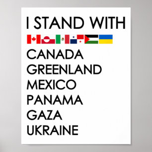 Ich stehe hinter Kanada Grönland Mexiko Panama Gaz Poster