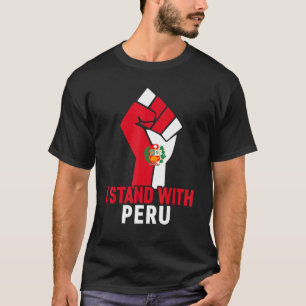 Ich stehe hinter Peru Vintage-Peru-Flagge Peruanis T-Shirt