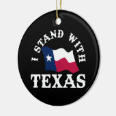 Ich stehe hinter Texas Keramik Ornament (Links)