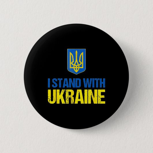 Ich stehe hinter Ukraine Amerikanische Unterstützu Button (Vorderseite)