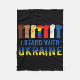Ich stehe hinter Ukraine Anti Putin Stoppt den Kri Fleecedecke