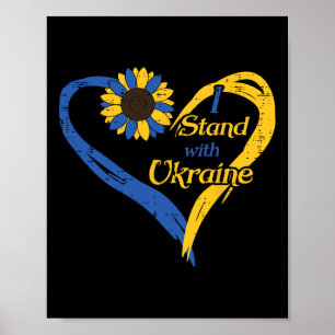 Ich stehe hinter Ukraine Herz Sonnenblume Ukrainis Poster