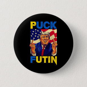 Ich stehe hinter Ukraine Meme Trump Puck Futin Vin Button
