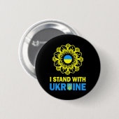 Ich stehe hinter Ukraine Unterstütze Ukraine Sonne Button (Vorne & Hinten)