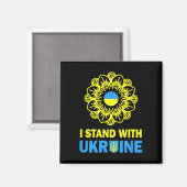 Ich stehe hinter Ukraine Unterstütze Ukraine Sonne Magnet (Vorderseite/Rückseite)