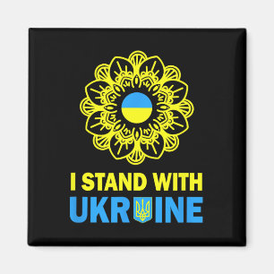 Ich stehe hinter Ukraine Unterstütze Ukraine Sonne Magnet
