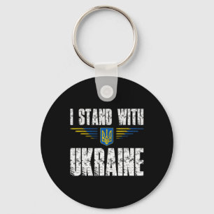 Ich stehe hinter Ukraine Unterstütze Ukraine Tride Schlüsselanhänger