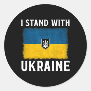 Ich stehe hinter Ukraine Unterstütze Ukraine Ukrai Runder Aufkleber