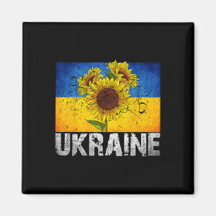 Ich stehe hinter Ukraine Unterstützer Sonnenblume  Magnet
