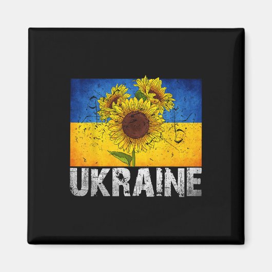 Ich stehe hinter Ukraine Unterstützer Sonnenblume Magnet (Vorne)