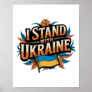 Ich stehe hinter Ukraine' Vintage patriotische Unt Poster