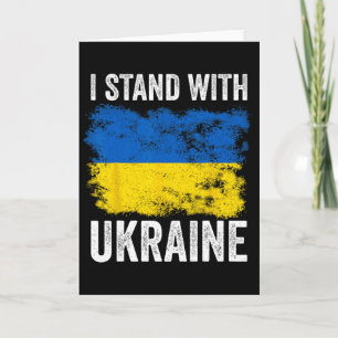 Ich stehe hinter Ukraine Vintage Ukrainische Flagg Karte
