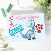 Ich stehe im Herzen! Niedliche Dinosaurier Valenti Dankeskarte