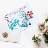 Ich stehe im Herzen! Niedliche Dinosaurier Valenti Dankeskarte