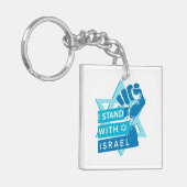 Ich stehe Israel gegenüber der Menschheit Schlüsselanhänger (Vorderseite links)