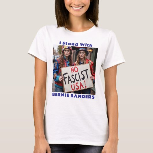 Ich stehe mit Bernie Sanders politisch da T-Shirt (Vorderseite)
