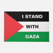 Ich stehe mit dem Gaza-Zoll-Text Palästina-Flagge Fußmatte (Vorderseite)