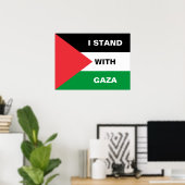 Ich stehe mit dem Gaza-Zoll-Text Palästina-Flagge Poster (Heimbüro)