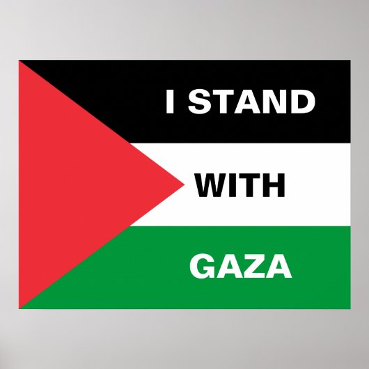 Ich stehe mit dem Gaza-Zoll-Text Palästina-Flagge Poster (Vorne)