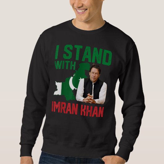 Ich stehe mit dem PTI-Party von Imran Khan in Paki Sweatshirt (Vorderseite)