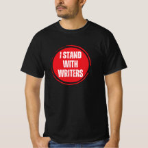 Ich stehe mit dem Schriftsteller rotes Logo mit we