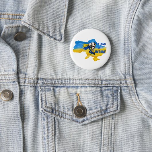Ich stehe mit dem Slogan der Ukraine Button (Beispiel)