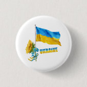 Ich stehe mit dem Slogan der Ukraine "Supporter Fl Button (Vorderseite)