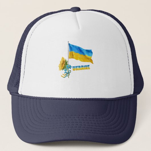 Ich stehe mit dem Slogan der Ukraine "Supporter Fl Truckerkappe (Vorderseite)