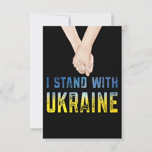 Ich stehe mit dem Ukraine Shirt zur Unterstützung Dankeskarte (Vorderseite)