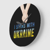 Ich stehe mit dem Ukraine Shirt zur Unterstützung  Große Wanduhr (Winkel)