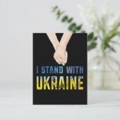 Ich stehe mit dem Ukraine Shirt zur Unterstützung  Postkarte (Stehend Vorderseite)