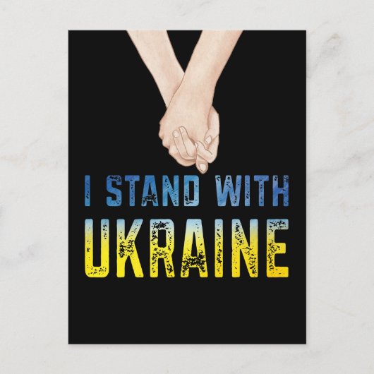 Ich stehe mit dem Ukraine Shirt zur Unterstützung  Postkarte (Vorderseite)