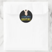 Ich stehe mit dem Ukraine Shirt zur Unterstützung Runder Aufkleber (Tasche)