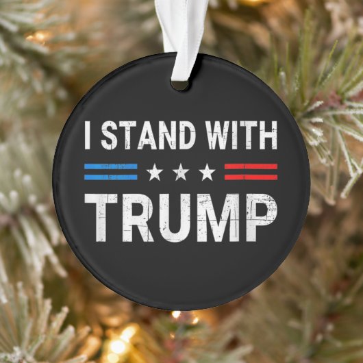 Ich stehe mit der amerikanischen Flagge Trumps Ornament (Baum)