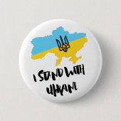 Ich stehe mit der Fahne der Ukraine - Unterstützun Button (Vorderseite)