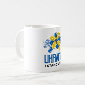 Ich stehe mit der Fahne der Ukraine - Unterstützun Kaffeetasse (Vorderseite Links)