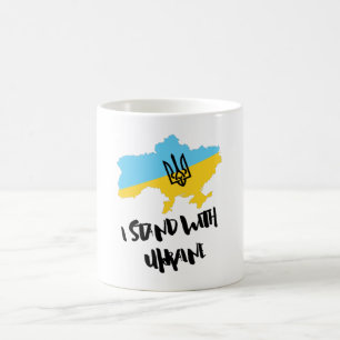 Ich stehe mit der Fahne der Ukraine - Unterstützun Kaffeetasse