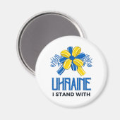 Ich stehe mit der Fahne der Ukraine - Unterstützun Magnet (Vorderseite/Rückseite)