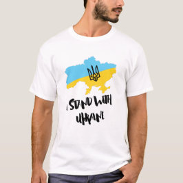 Ich stehe mit der Fahne der Ukraine - Unterstützun T-Shirt