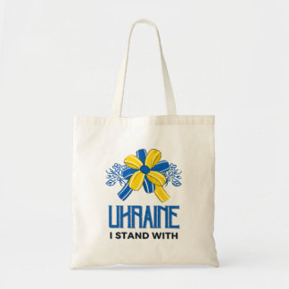 Ich stehe mit der Fahne der Ukraine - Unterstützun Tragetasche