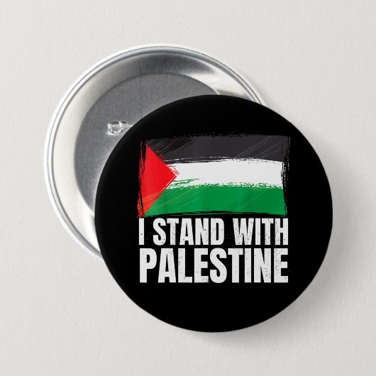Ich stehe mit der palästinensischen Gaza-Völkermor Button (Vorne & Hinten)