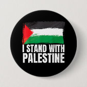 Ich stehe mit der palästinensischen Gaza-Völkermor Button (Vorderseite)