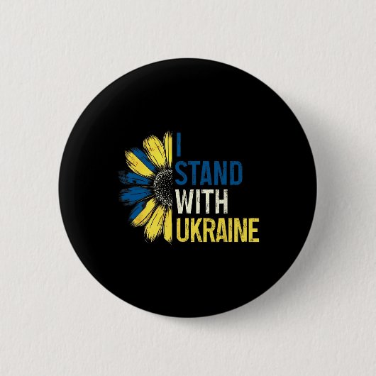 Ich stehe mit der Ukraine 2025 Shirts Ukrainische Button (Vorderseite)