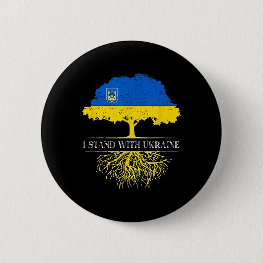 Ich stehe mit der Ukraine 2025 Shirts Ukrainische Button (Vorderseite)