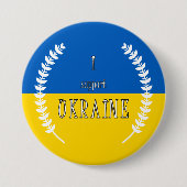 Ich stehe mit der Ukraine!!! 7,5 cm Abzeichen Button (Vorderseite)