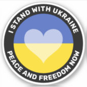 Ich stehe mit der Ukraine auf der Anti-Kriegs-Aufk Aufkleber (Vorderseite)