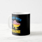 Ich stehe mit der Ukraine auf der Karte Amerikas F Kaffeetasse (Vorderseite Links)
