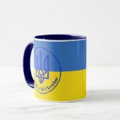 Ich stehe mit der Ukraine auf der Tasse der blauen (Vorderseite Links)