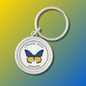 Ich stehe mit der Ukraine auf, die Schmetterlingsd Schlüsselanhänger